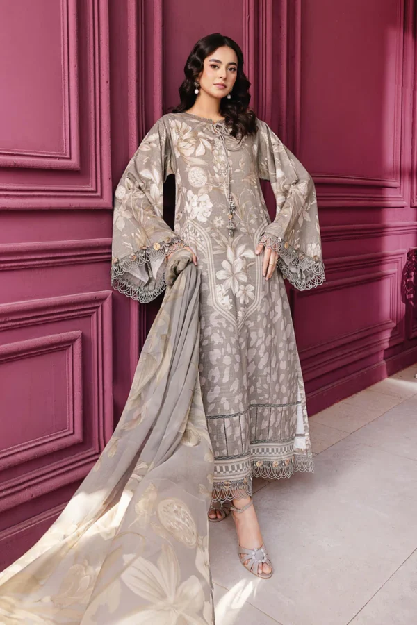 Maria b M Basics Printed Slub Khaddar || MB-CUS25-1101A