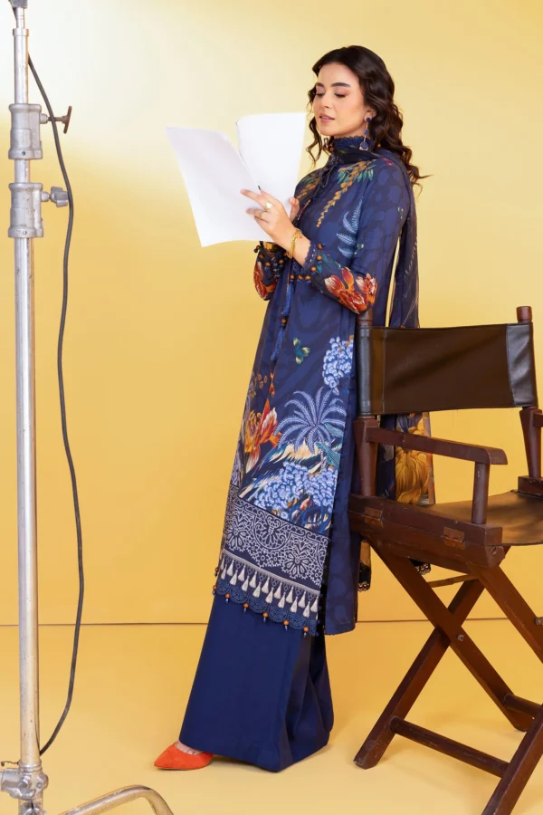 Alternative view of Maria b  M Basics Printed  Linen || MB-CUS25-1109B